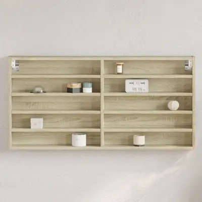 The Living Store Vitrina sonoma hrast 100x8,5x50 cm inženirski les - Vitrina
