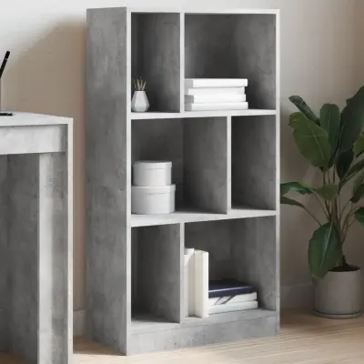 The Living Store Knjižna omara betonsko siva 57x28,5x107,5 cm inženirski les - Knjižna Omara