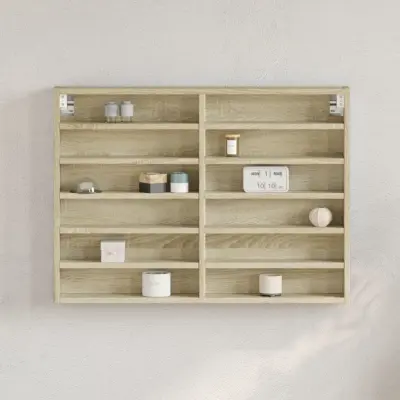 The Living Store Vitrina sonoma hrast 80x8,5x58 cm inženirski les - Vitrina