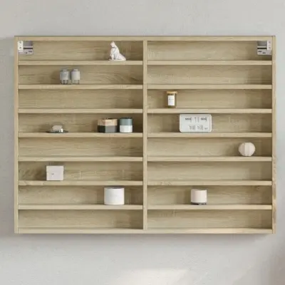The Living Store Vitrina sonoma hrast 100x8,5x75 cm iverna plošča - Vitrina