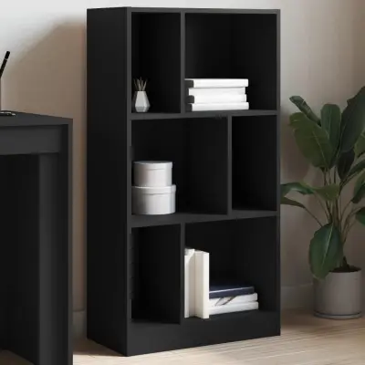 The Living Store Knjižna omara črna 57x28,5x107,5 cm inženirski les - Knjižna Omara