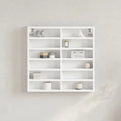 The Living Store Vitrina bela 60x8,5x58 cm inženirski les - Vitrina