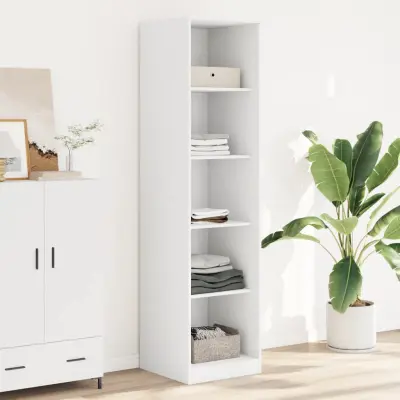 The Living Store Garderobna omara bela 50x50x200 cm iverna plošča - Garderobna Omara