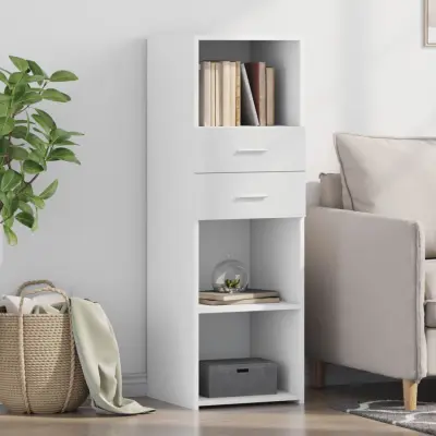 The Living Store Visoka omara bela 40x42,5x124 cm inženirski les - Visoka Omara