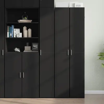 The Living Store Visoka omara črna 30x42,5x185 cm inženirski les - Visoka Omarica