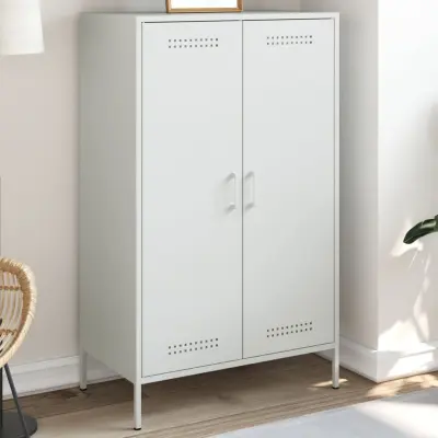 The Living Store Visoka omara bela 68x39x113 cm jeklo - Visoka Omara