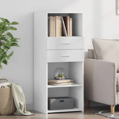 The Living Store Visoka omara bel 50x42,5x124 cm inženirski les - Visoka Omara