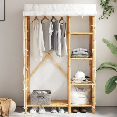 The Living Store Garderobna omara 110x45x170 cm bambus - Garderobna Omara