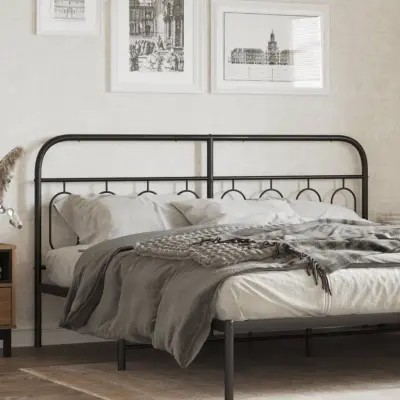 The Living Store Kovinsko posteljno vzglavje črno 183 cm - Vzglavje