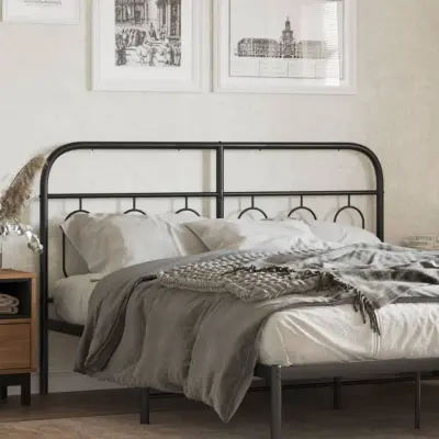 The Living Store Kovinsko posteljno vzglavje črno 150 cm - Vzglavje