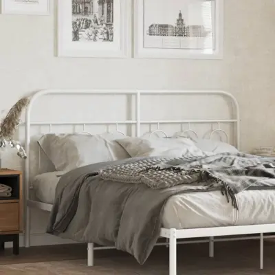 The Living Store Kovinsko vzglavje belo 137 cm - Vzglavje