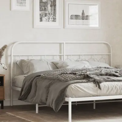 The Living Store Kovinsko vzglavje belo 160 cm - Vzglavje