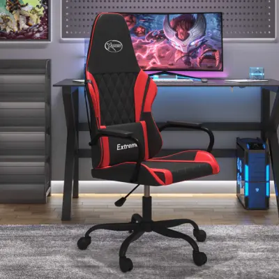 The Living Store Masažni gaming stol črno in rdeče umetno usnje - Gaming Stol