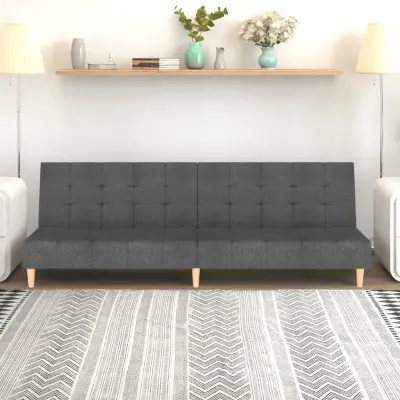 The Living Store Kavč dvosed z ležiščem svetlo sivo blago - Raztegljiv Kavč