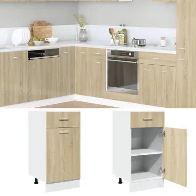 The Living Store Spodnja omarica s predalom sonoma hrast 40x46x81,5 cm - Spodnja Omarica S Predalom