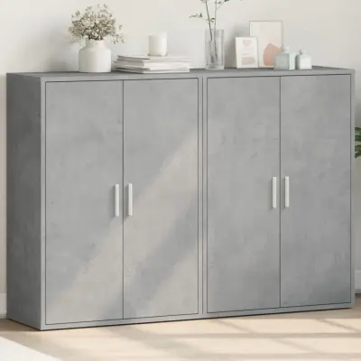 The Living Store Komoda 2 kosa betonsko siva 60x31x84 cm inženirski les - Komoda