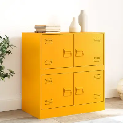 The Living Store Komoda gorčično rumena 67x39x73 cm jeklo - Komoda