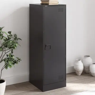 The Living Store Komoda črna 34,5x39x107 cm jeklo - Komoda