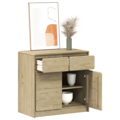 The Living Store Komoda SAUDA hrast 80x43x75,5 cm trdna borovina - Komoda