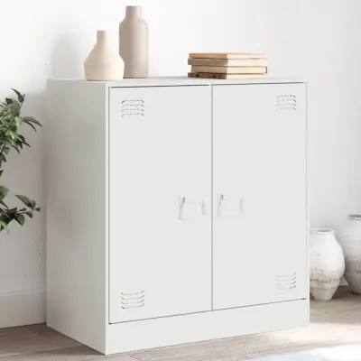 The Living Store Komoda bela 67x39x73 cm jeklo - Komoda