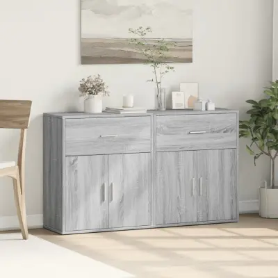 The Living Store Komoda 2 kosa siva sonoma 60x31x70 cm inženirski les - Komoda