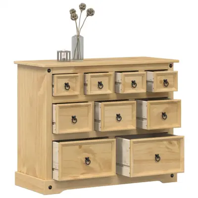 The Living Store Predalnik Corona 103x46x83 cm trdna borovina - Predalnik