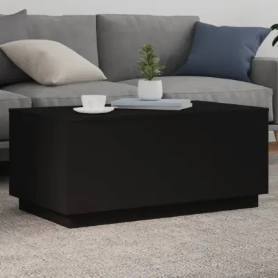 The Living Store Klubska mizica z LED lučkami črna 90x50x40 cm - Klubska Mizica