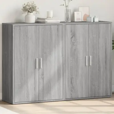 The Living Store Komoda 2 kosa siva sonoma 60x31x84 cm inženirski les - Komoda