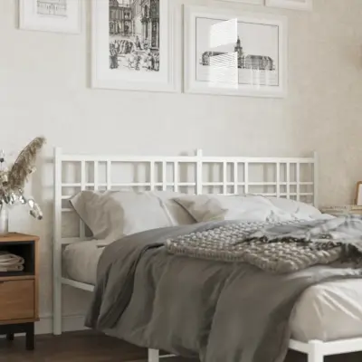 The Living Store Kovinsko vzglavje belo 150 cm - Vzglavje