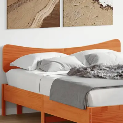 The Living Store Vzglavje voščeno rjava 150 cm trdna borovina - Vzglavje