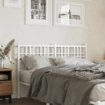 The Living Store Kovinsko vzglavje belo 137 cm - Vzglavje
