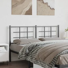 The Living Store Kovinsko posteljno vzglavje črno 150 cm - Vzglavje