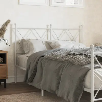 The Living Store Kovinsko vzglavje belo 120 cm - Vzglavje
