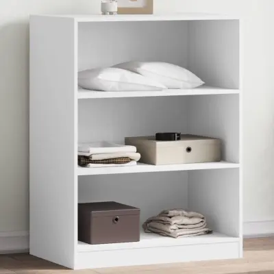 The Living Store Garderobna omara bela 77x48x102 cm iverna plošča - Garderobna Omara