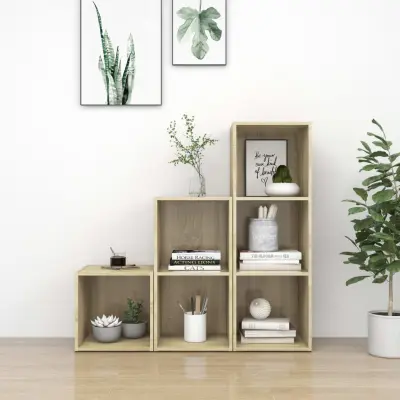 The Living Store Komplet TV omaric 3-delni sonoma hrast iverna plošča - Komplet TV Omaric