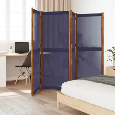 The Living Store Paravan 4-delni temno moder 280x180 cm - Paravan