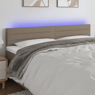 The Living Store LED posteljno vzglavje taupe 180x5x78/88 cm blago - LED Vzglavje