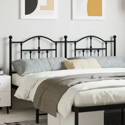 The Living Store Kovinsko posteljno vzglavje črno 180 cm - Vzglavje