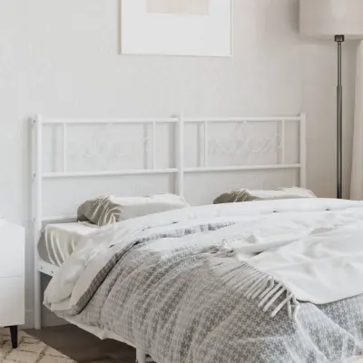 The Living Store Kovinsko vzglavje belo 150 cm - Vzglavje
