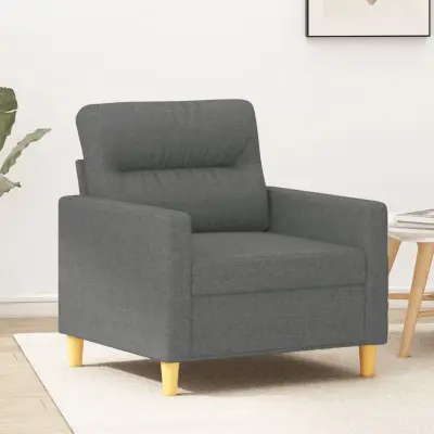 The Living Store Fotelj temno siv 60 cm blago - Fotelj