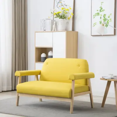 The Living Store Kavč dvosed iz blaga rumene barve - Kavč