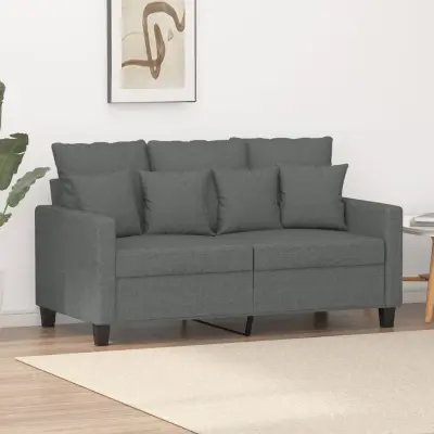 The Living Store Dvosed temno siv 120 cm blago - Kavč Dvosed