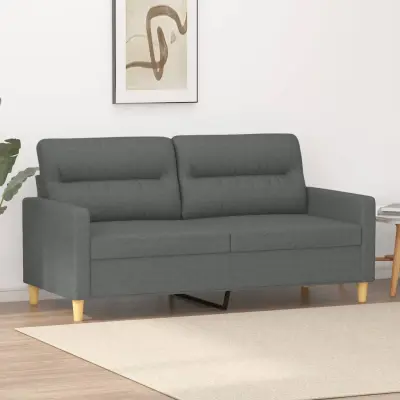 The Living Store Dvosed temno siv 140 cm blago - Kavč Dvosed