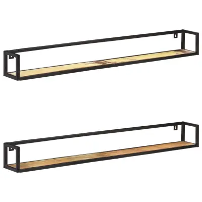 The Living Store Stenske police 2 kosa 160 cm trden predelan les - Stenska Polica
