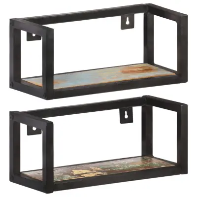 The Living Store Stenske police 2 kosa 40 cm trden predelan les - Stenska Polica