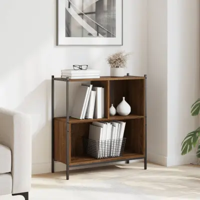 The Living Store Knjižna omara rjavi hrast 72x28x77,5 cm inženirski les - Knjižna Omara