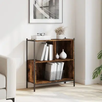 The Living Store Knjižna omara dimljeni hrast 72x28x77,5 cm inženirski les - Knjižna Omara