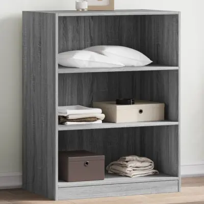 The Living Store Garderobna omara siva sonoma 77x48x102 cm inženirski les - Garderobna Omara