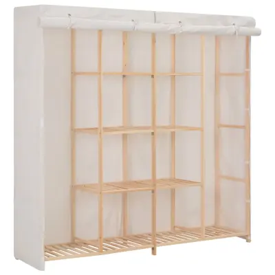 The Living Store Garderobna omara iz blaga 173x40x170 cm bela - Garderobna Omara