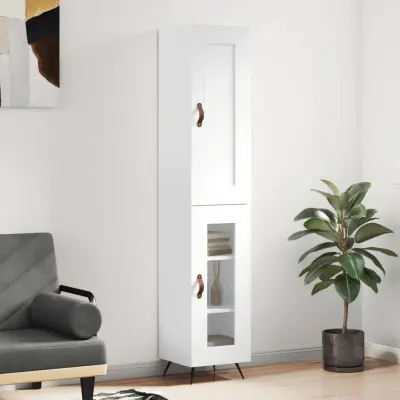 The Living Store Visoka omara bela 34,5x34x180 cm inženirski les - Visoka Omarica
